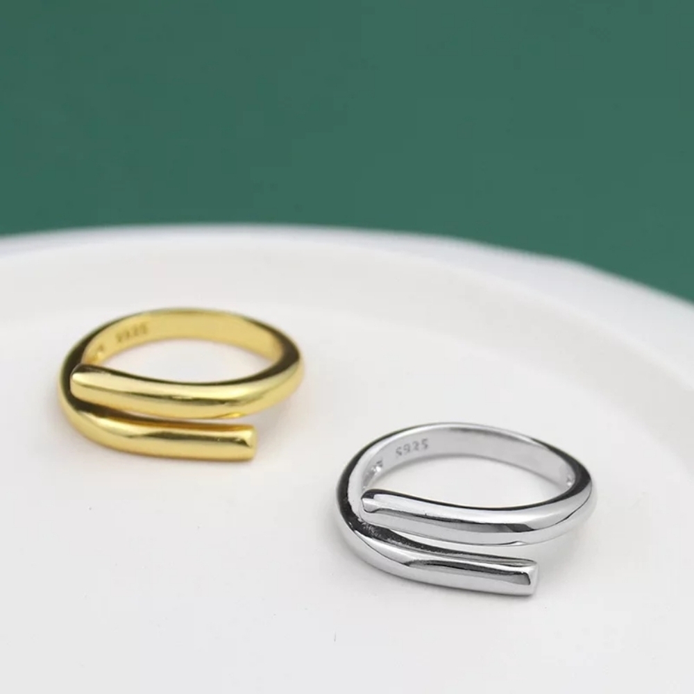 NEW 18K Yellow Gold-Plated Adjustable Band Ring